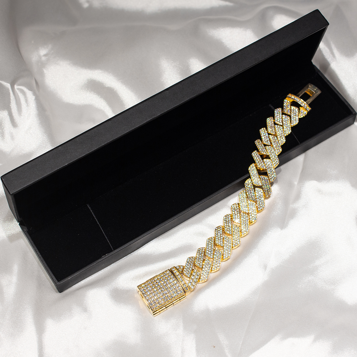 18mm 3Rows Moissanite Cuban Bracelet