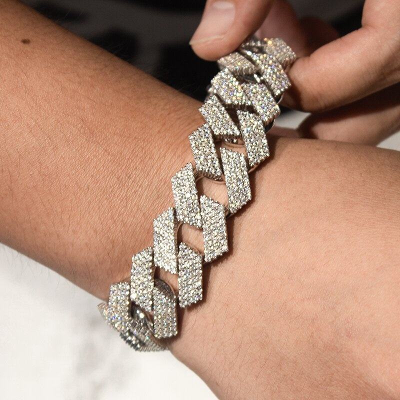 20mm 4Rows Moissanite Cuban Bracelet