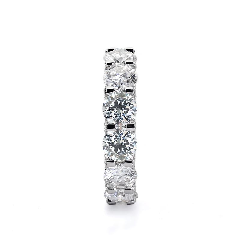 8CT Round Cut Moissanite Eternity Bands Ring