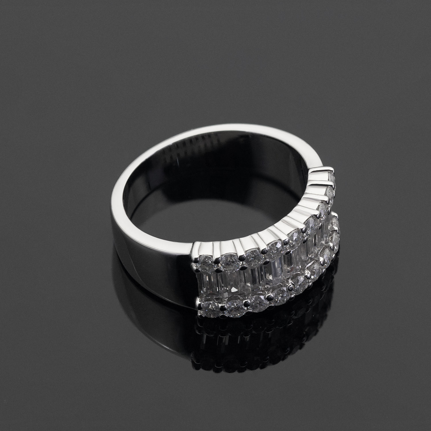 Baguette Moissanite Eternity Band Rings
