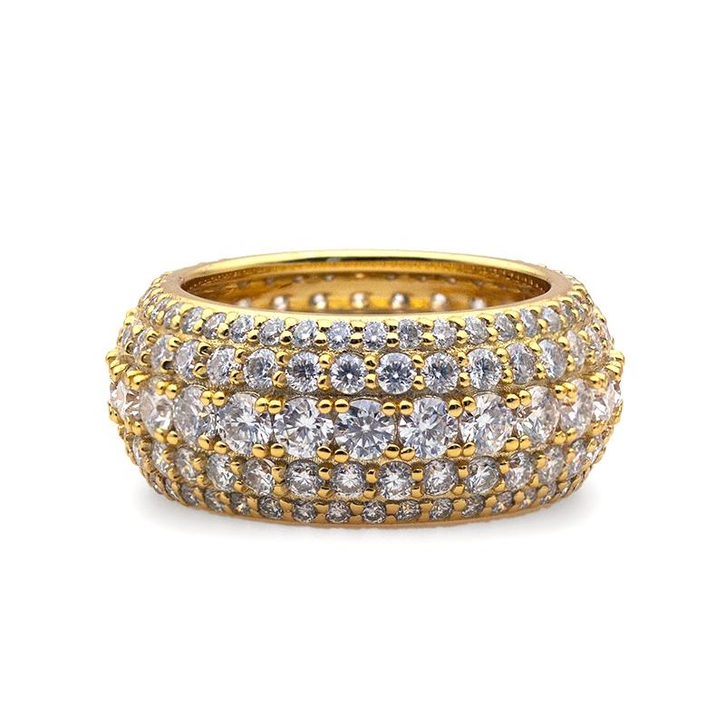 10mm Width Moissanite Eternity Mens Band Rings