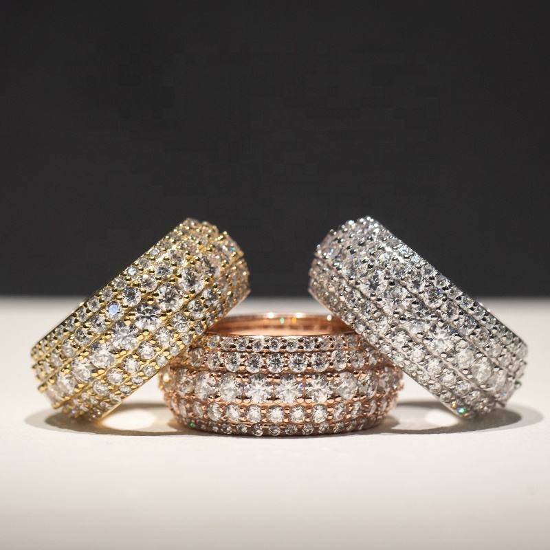 10mm Width Moissanite Eternity Mens Band Rings