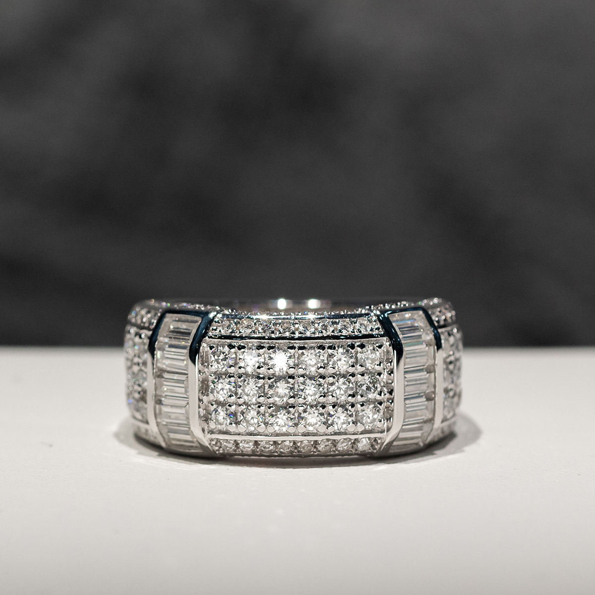 Custom Pave Setting Moissanite Wedding Ring