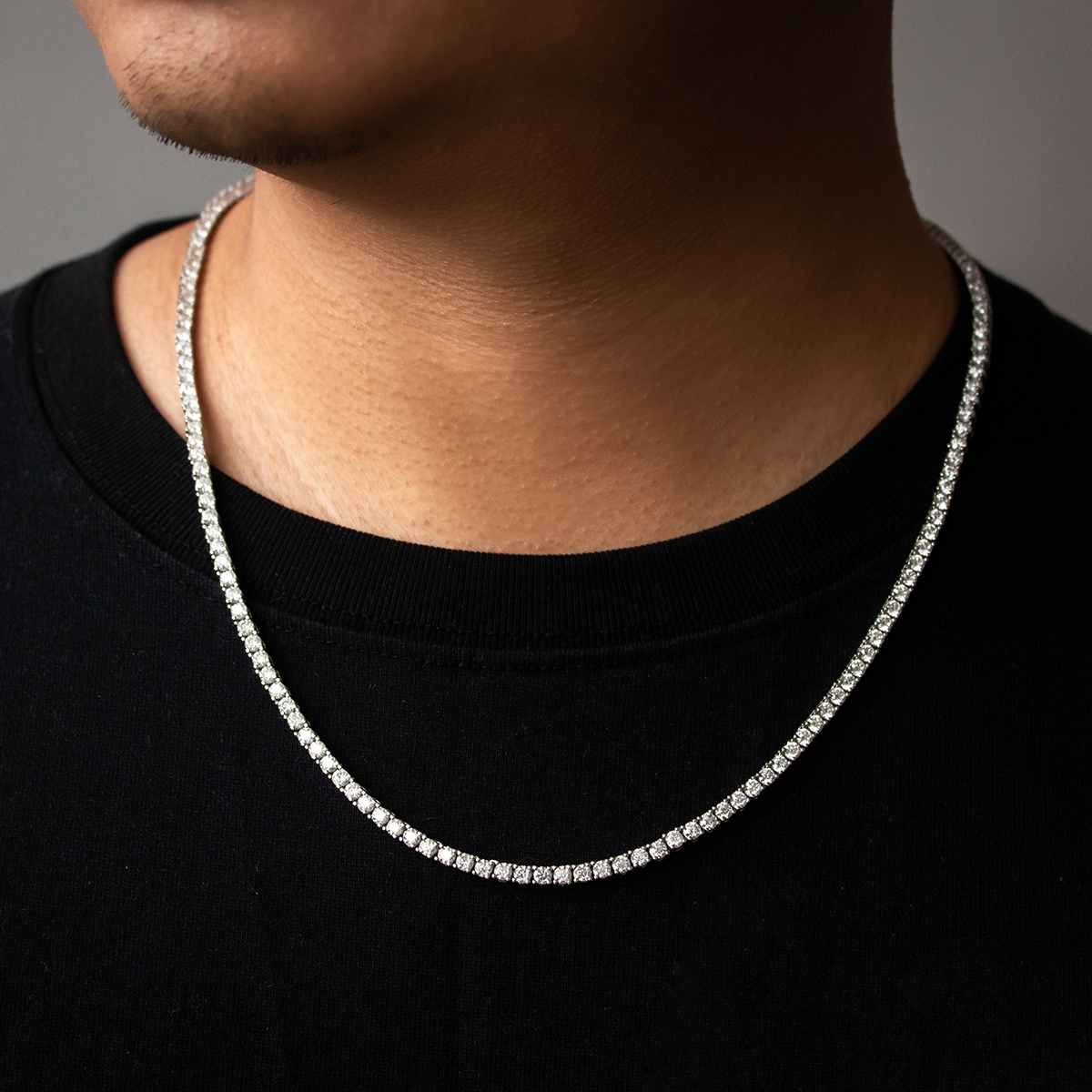 3mm Moissanite Tennis Chain Necklace