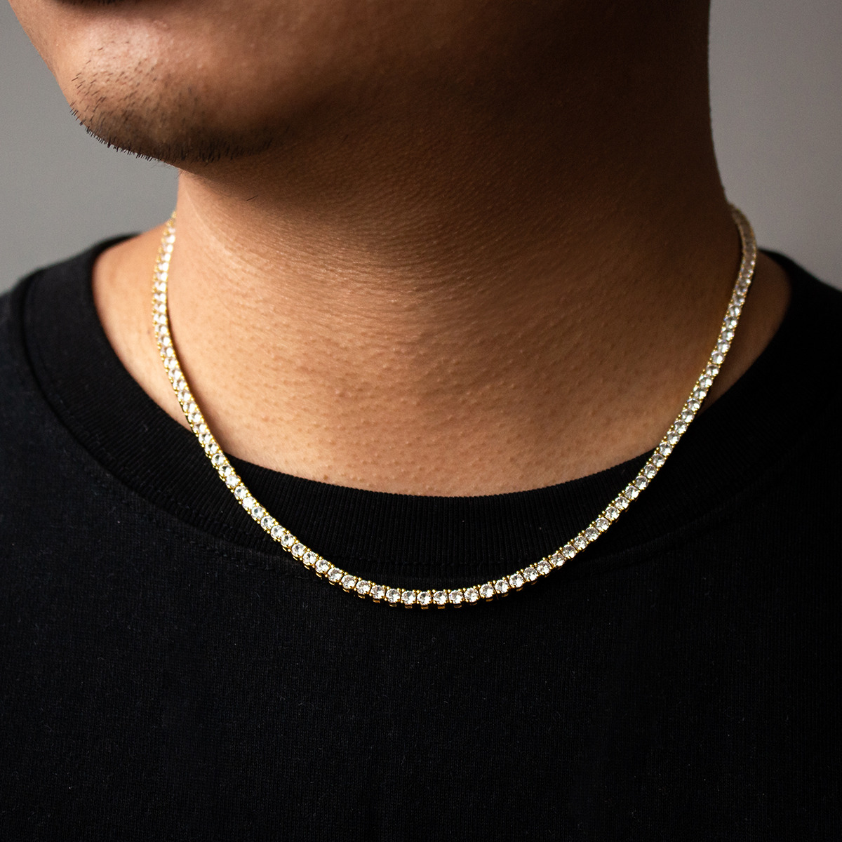 3mm Moissanite Tennis Chain Necklace