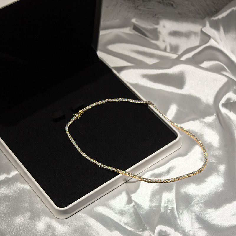 3mm Moissanite Tennis Chain Necklace