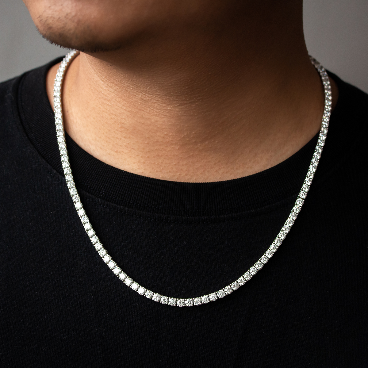 4mm Moissanite Tennis Chain Necklace