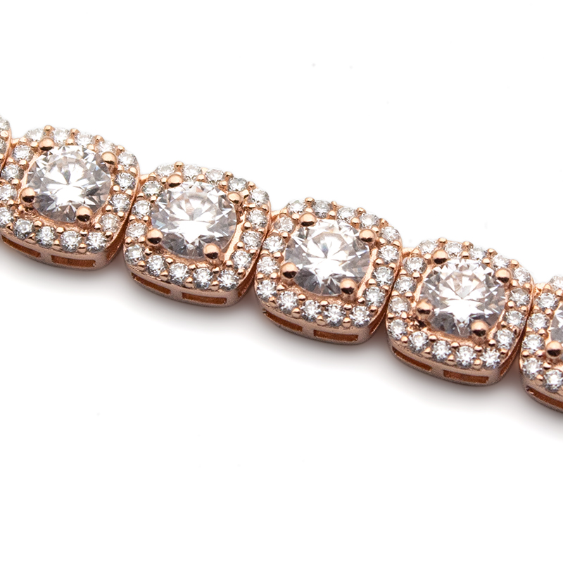 8mm Moissanite Cluster Tennis Chain