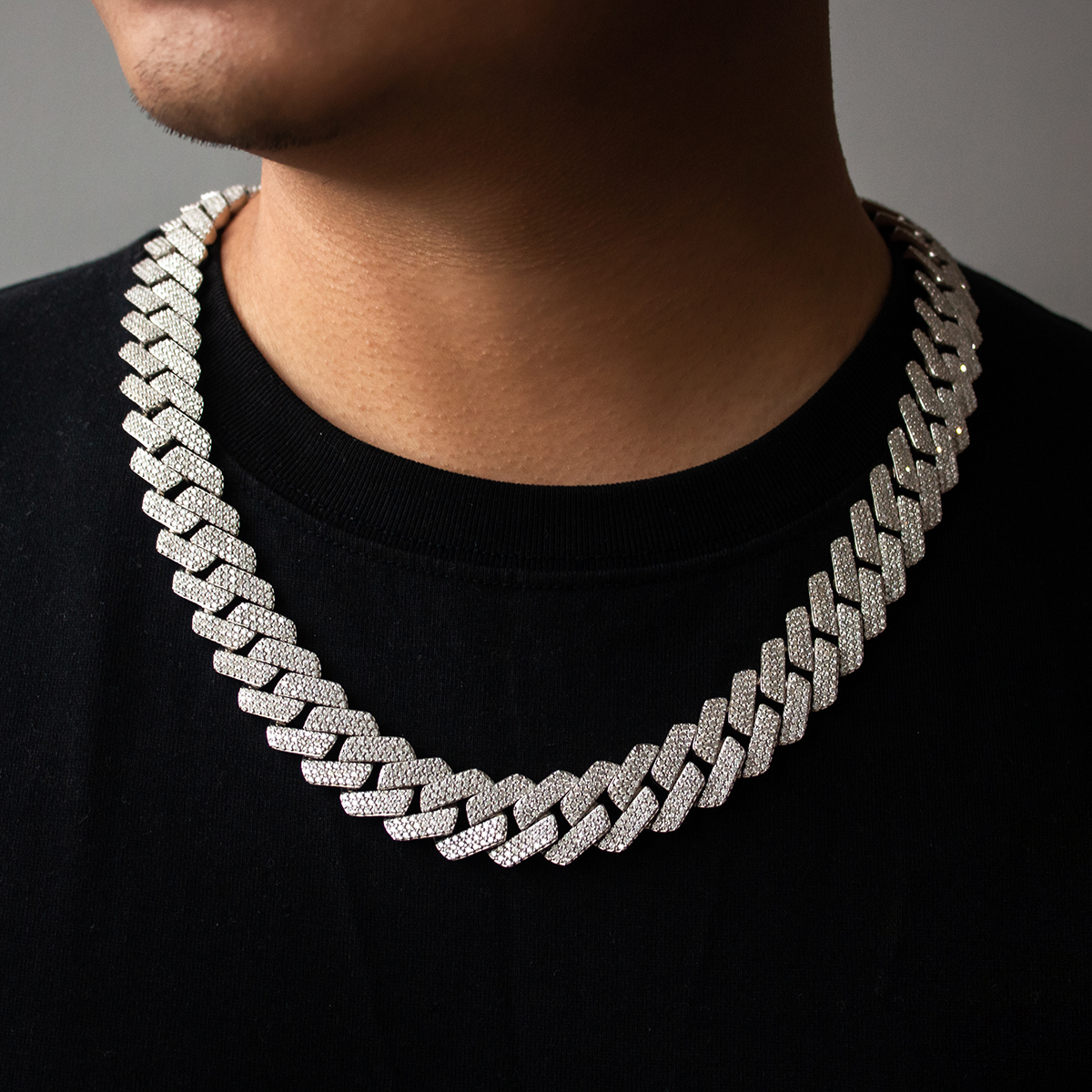 18mm 3Rows Cuban Chain Necklace