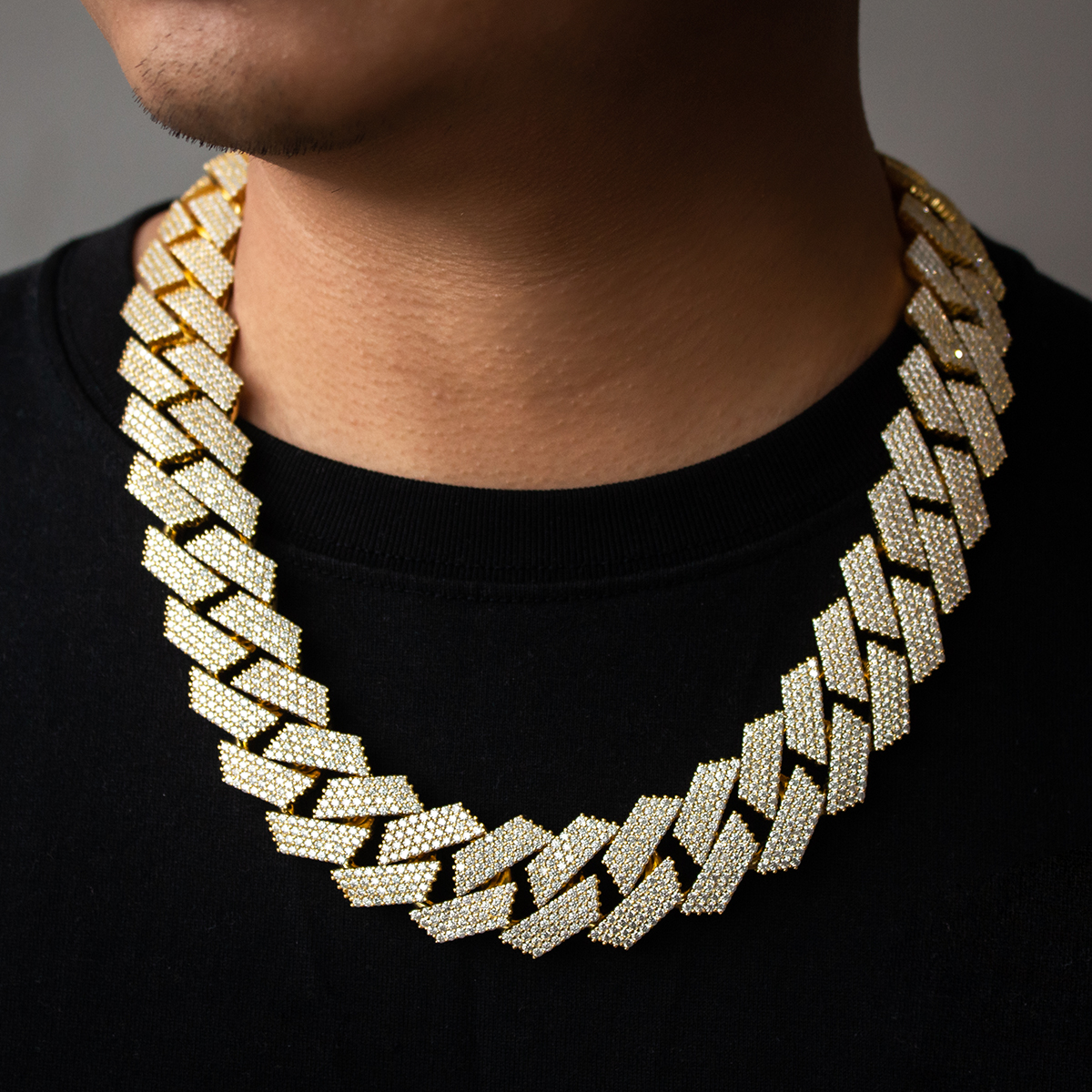 24mm 4Rows Cuban Chain Necklace