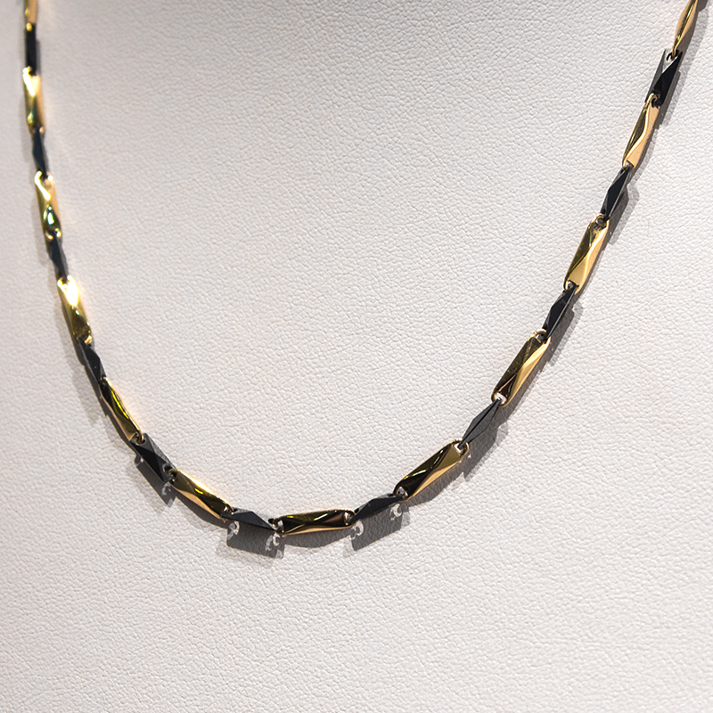 Black Moissanite Gold Chain Necklace