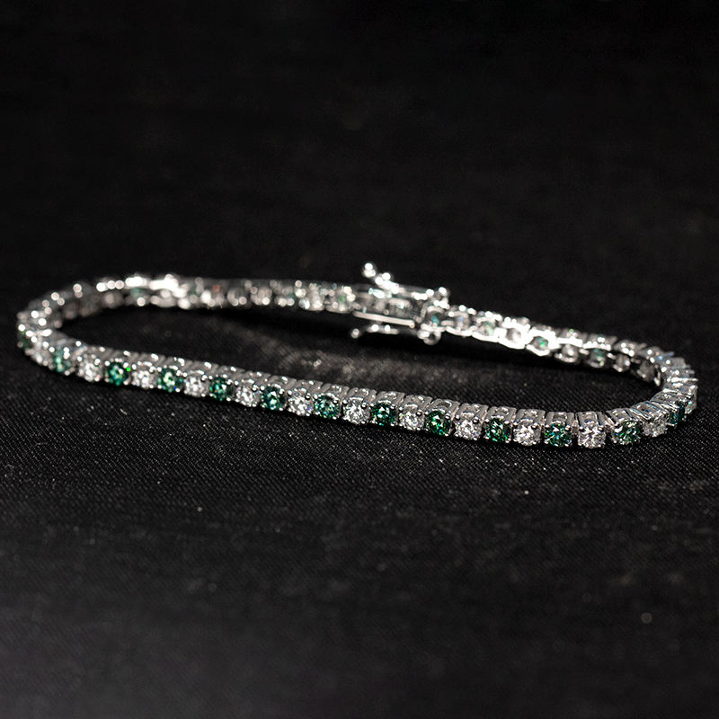 3MM Blue & White Tennis Bracelet