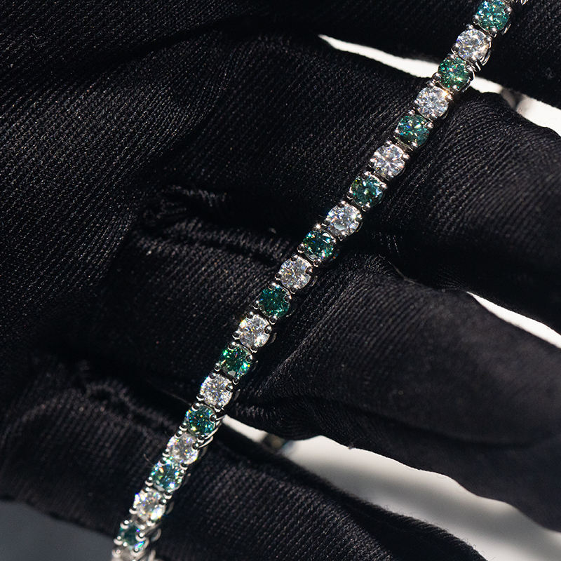 3MM Blue & White Tennis Bracelet