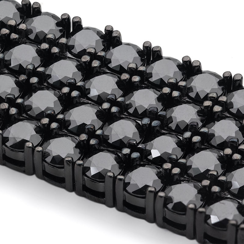 4MM 4 Rows Black Tennis Bracelet