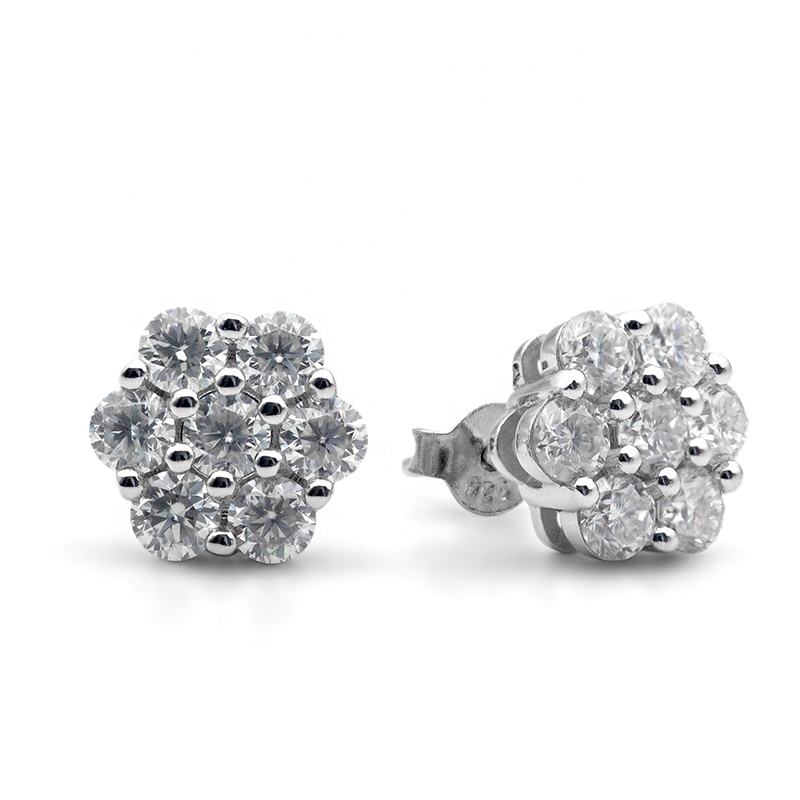 9mm Cluster Flower Stud Earrings