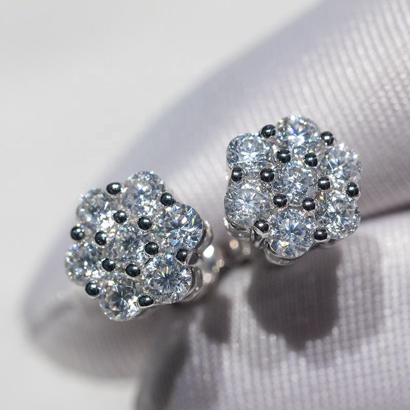 9mm Cluster Flower Stud Earrings