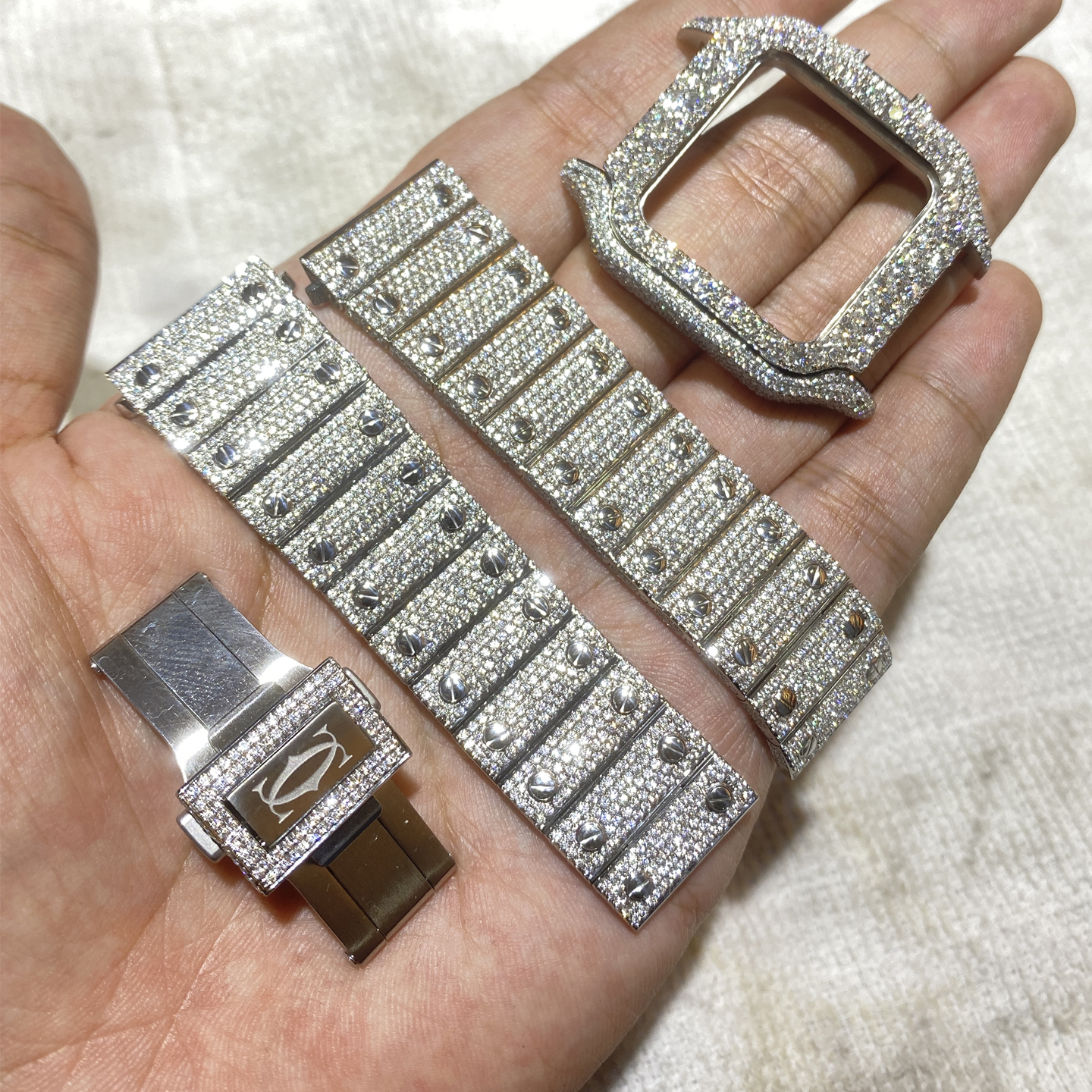 Iced Out Moissanite Diamonds Watch