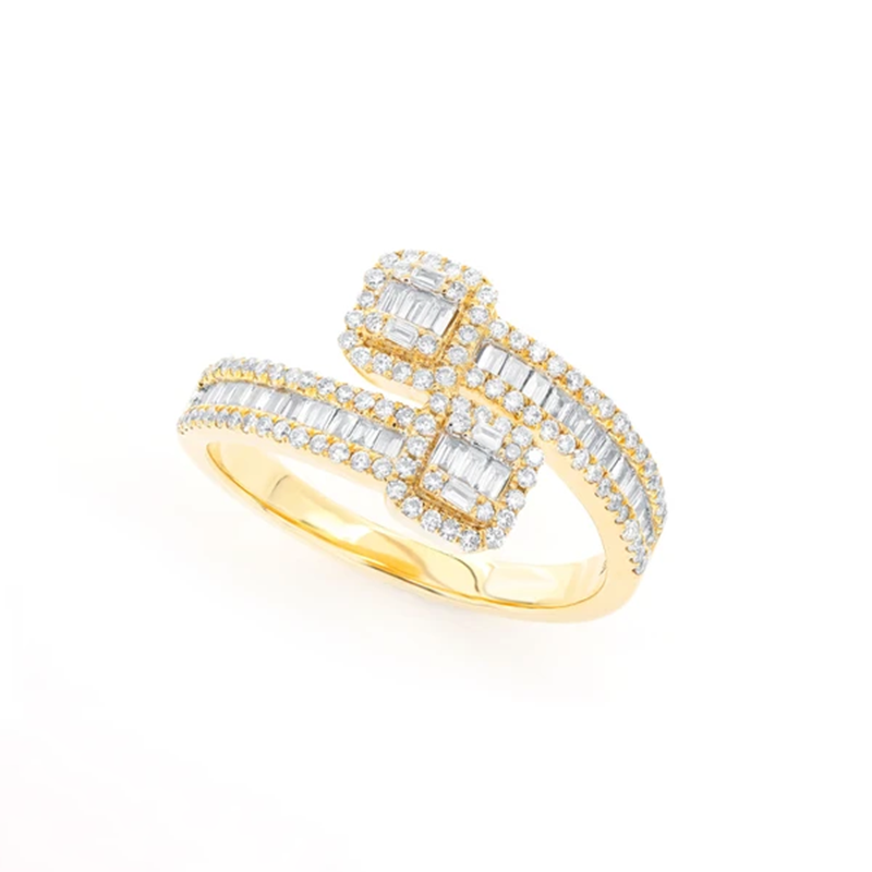 Adjustable Baguette Moissanite Cuff Ring