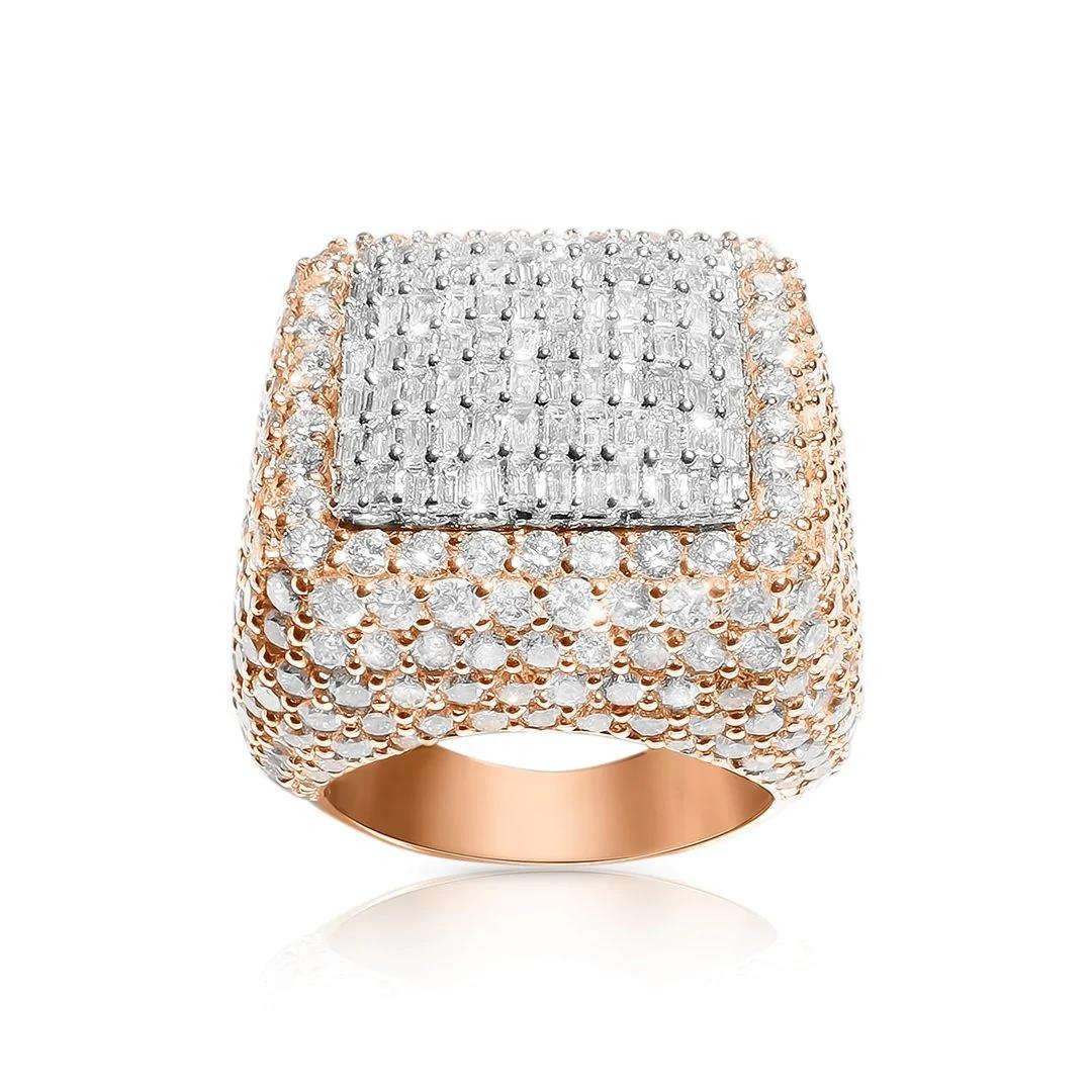 Baguette Moissanite Diamond Men's Ice Out Ring