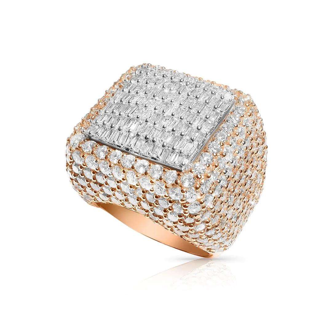 Baguette Moissanite Diamond Men's Ice Out Ring