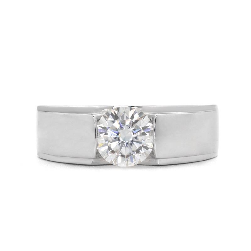 Moissanite Diamond Silver Ring Men