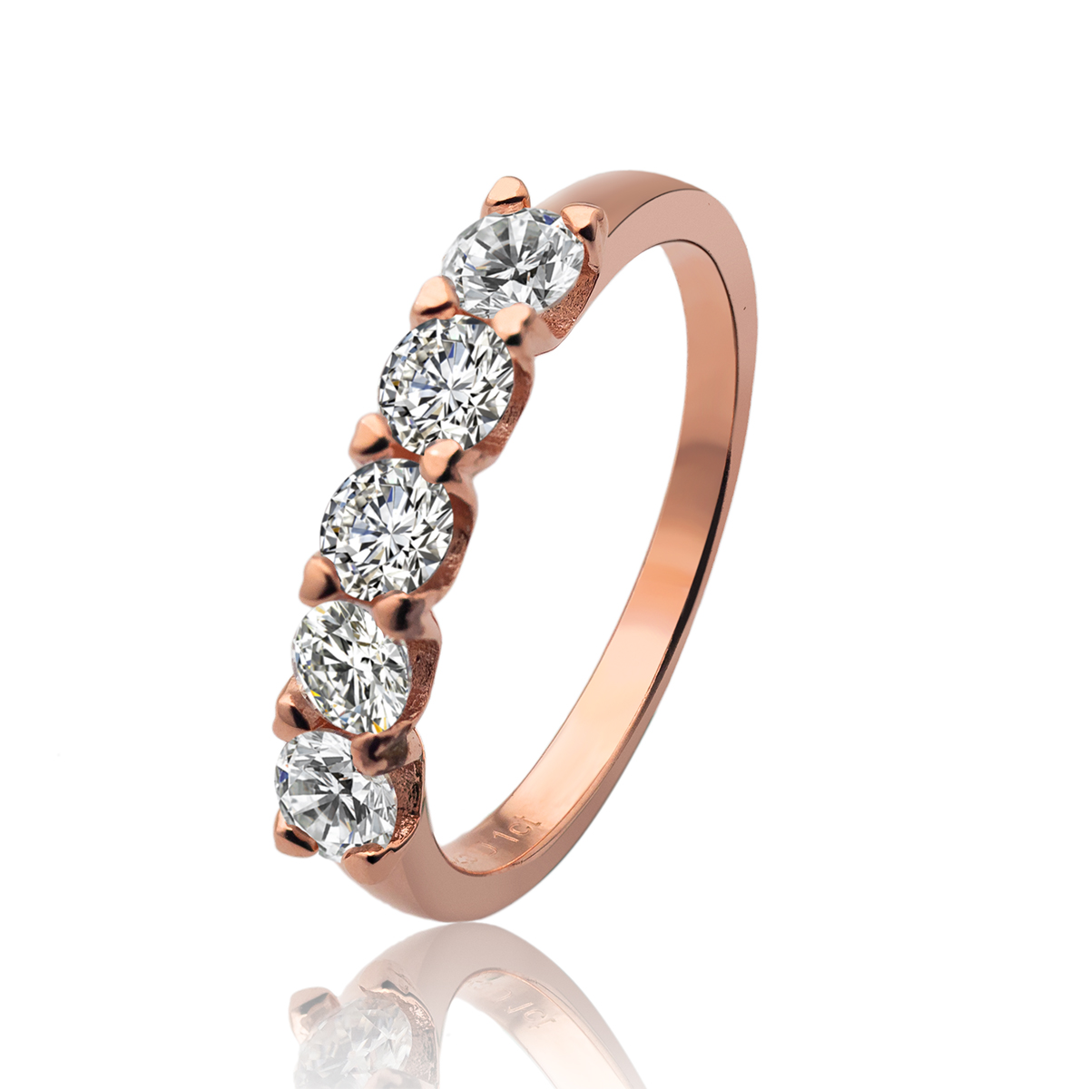 Rose Gold Engagement Moissanite Band Rings