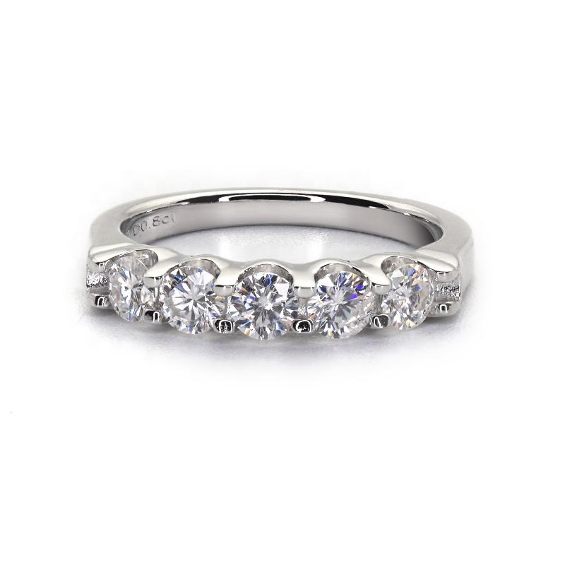 Rose Gold Engagement Moissanite Band Rings