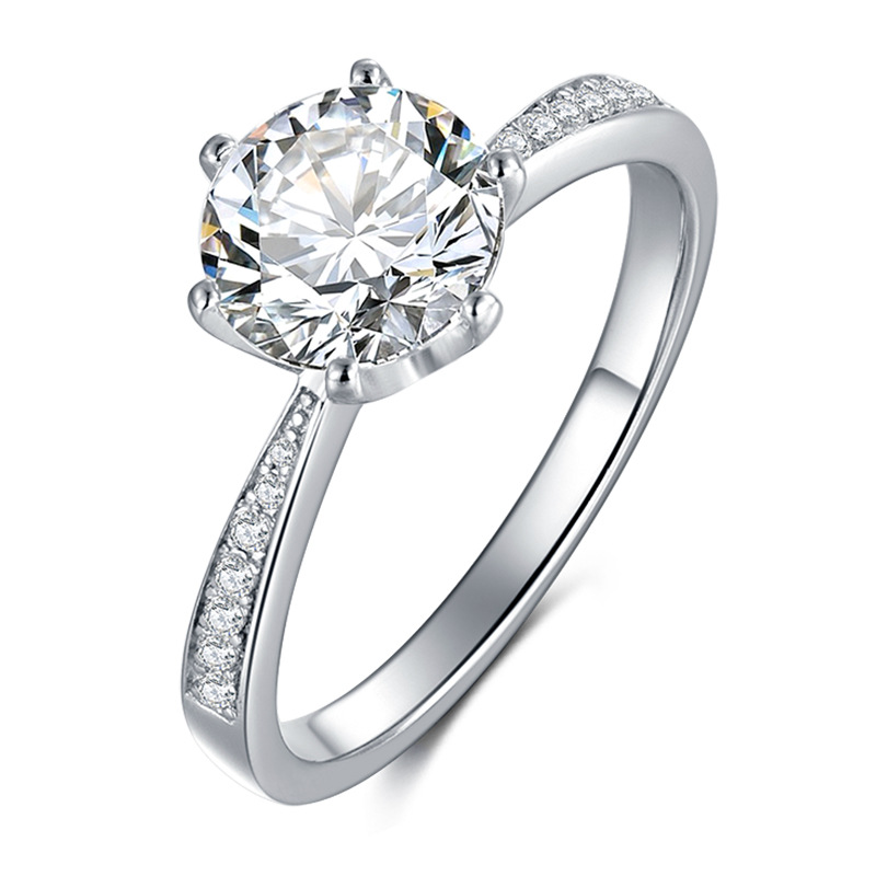 2Ct Six Prong Engagement Moissanite Rings