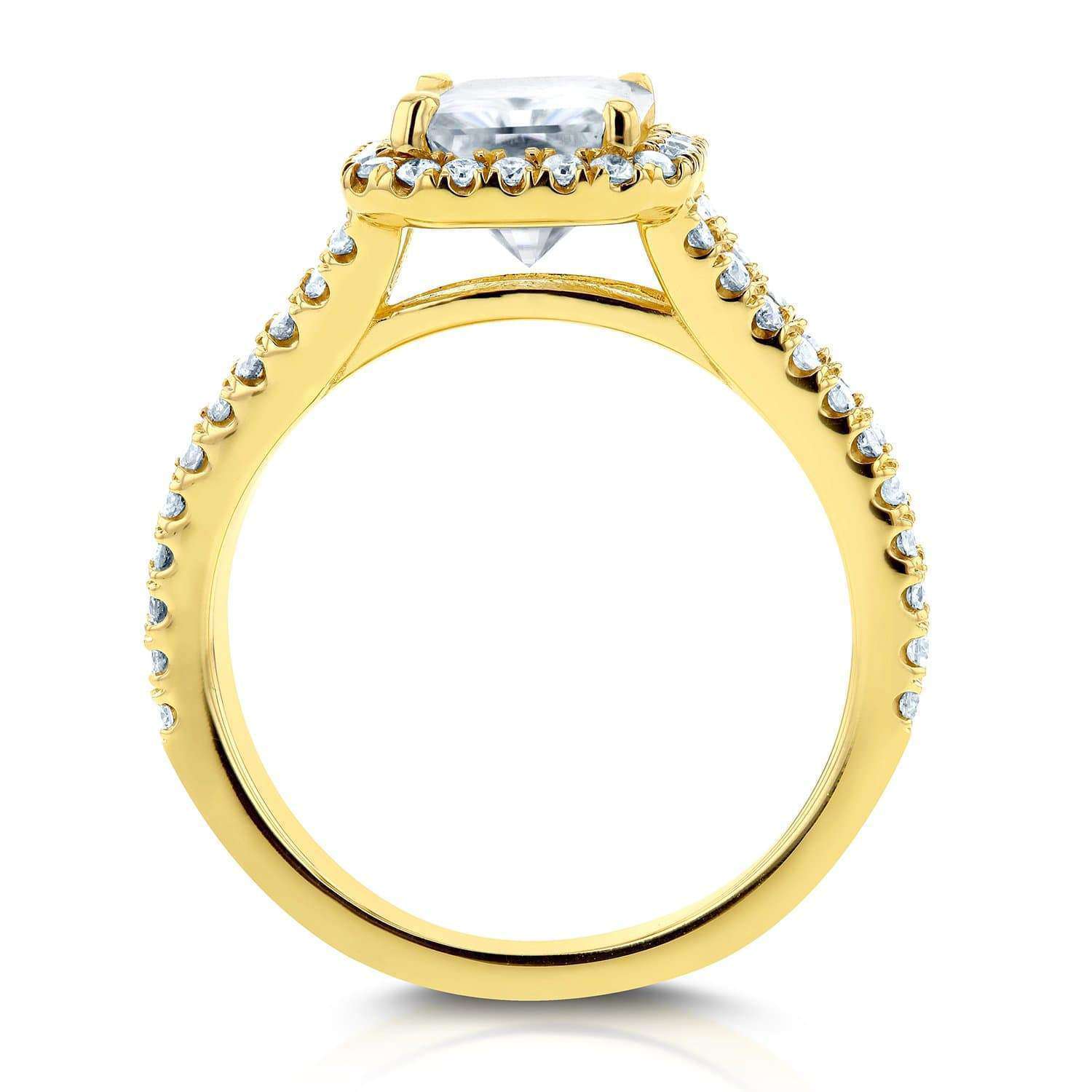 14K Solid Gold 2.5Ct Radiant Cut Moissanite Rings
