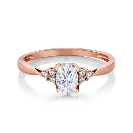 1Carat Oval Moissanite Diamond Engagement Ring