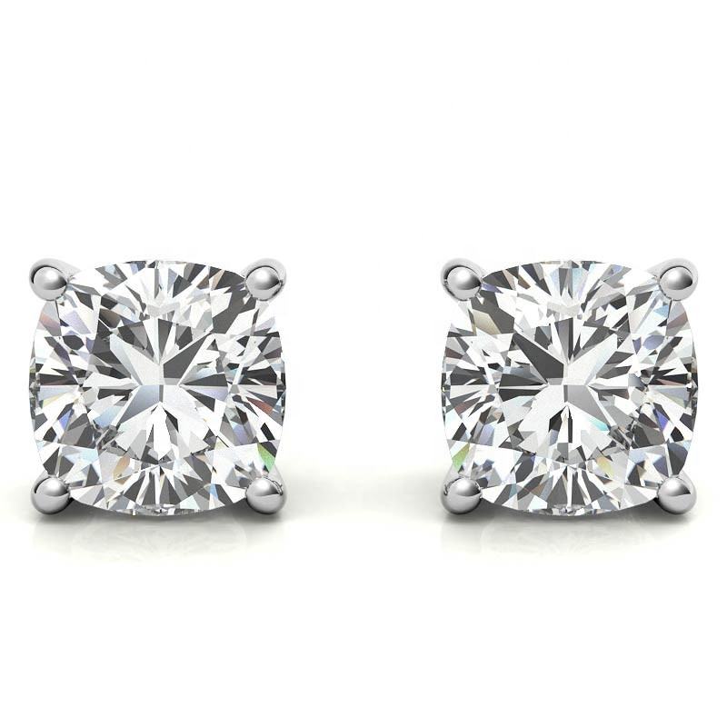 6mm Cushion Moissanite Stud Earrings