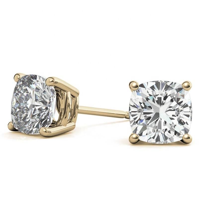 6mm Cushion Moissanite Stud Earrings