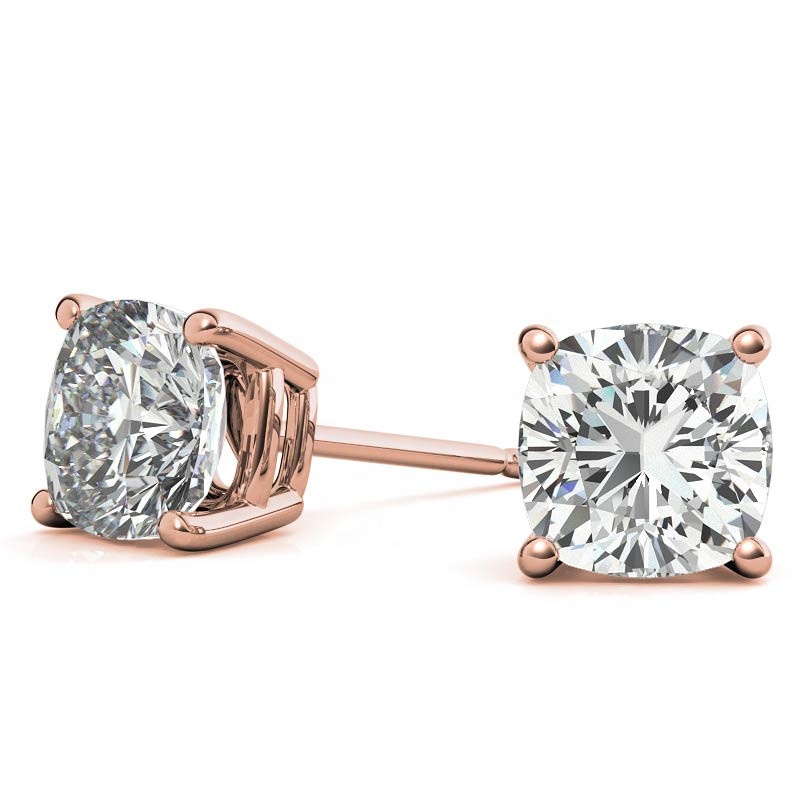 6mm Cushion Moissanite Stud Earrings