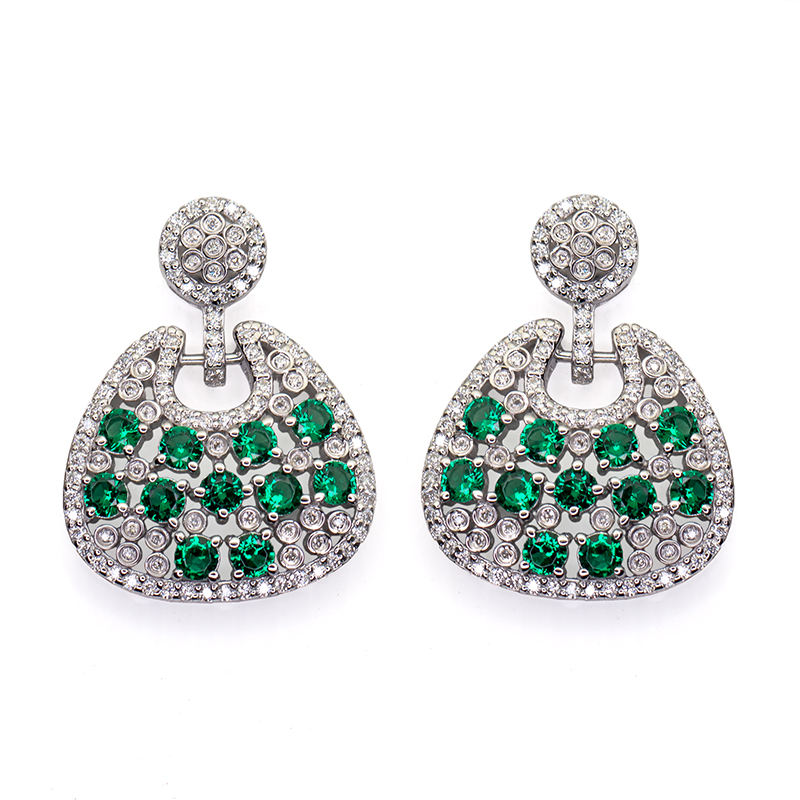 Sapphire Drop Moissanite Earrings
