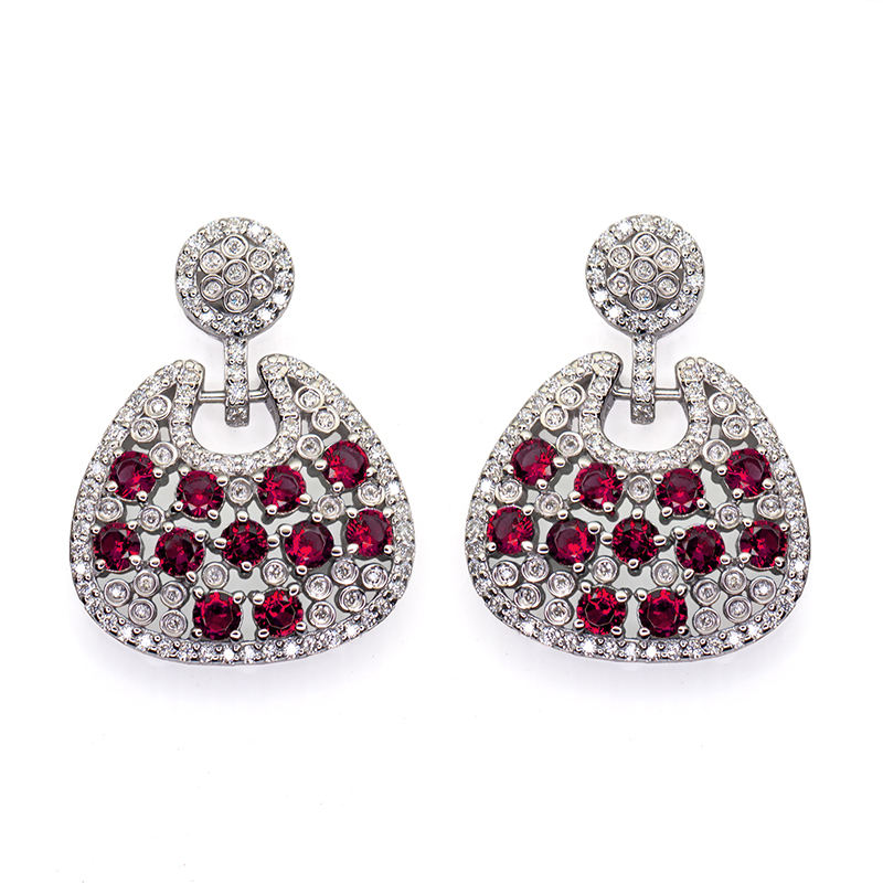 Sapphire Drop Moissanite Earrings
