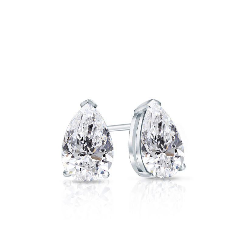 Pear Cut Moissanite Diamond Stud Earrings