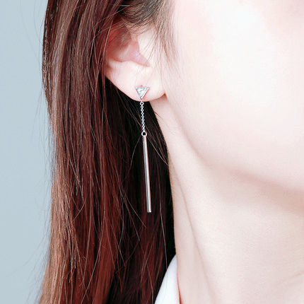 Moissanite Tassel Long Earrings