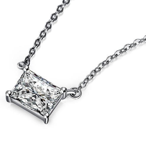 Pillow Cut Moissanite Diamond Necklace