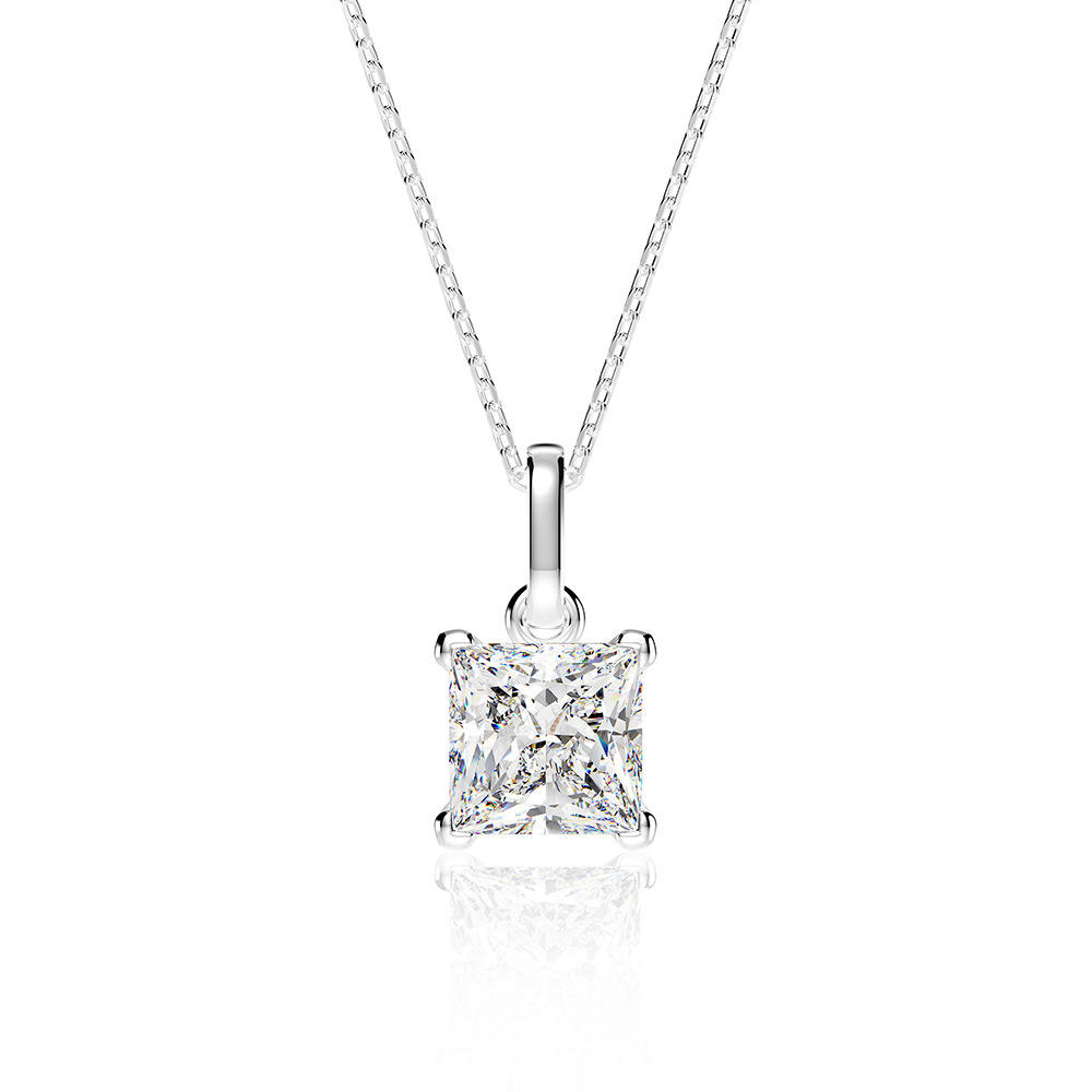 Princess Cut Moissanite Diamond Necklaces