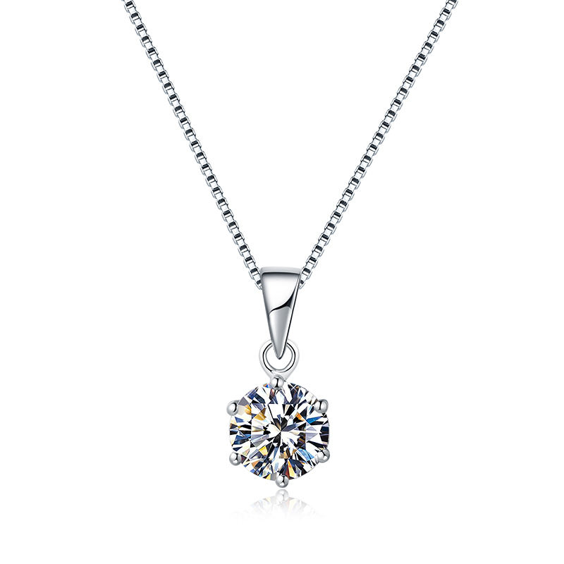 Custom Six-prong Design moissanite necklace