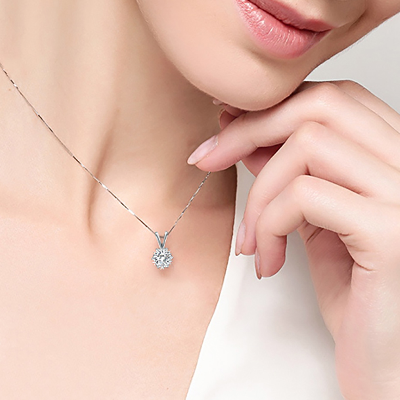 Custom Six-prong Design moissanite necklace