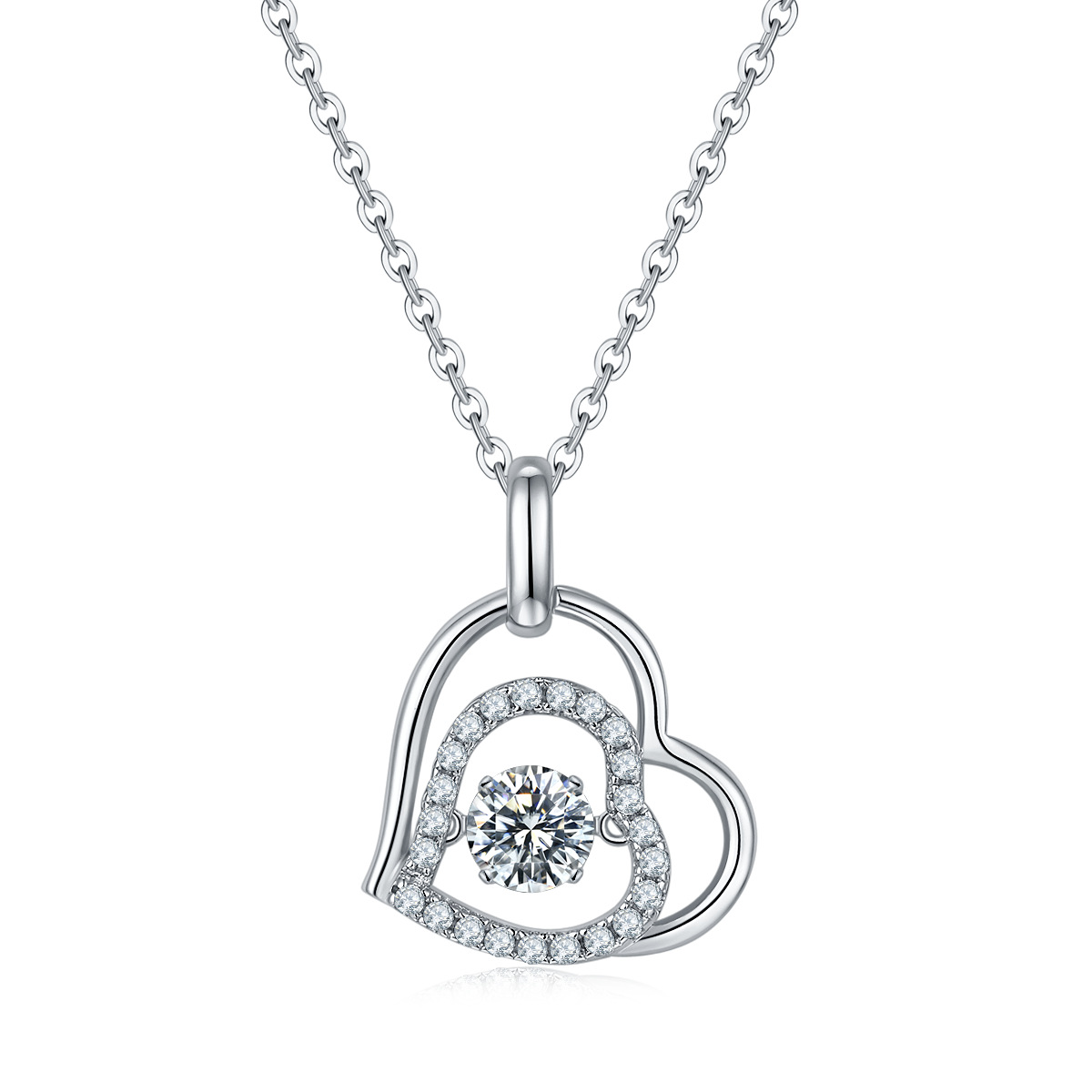 Heart Diamond Moissanite Pendant Necklace