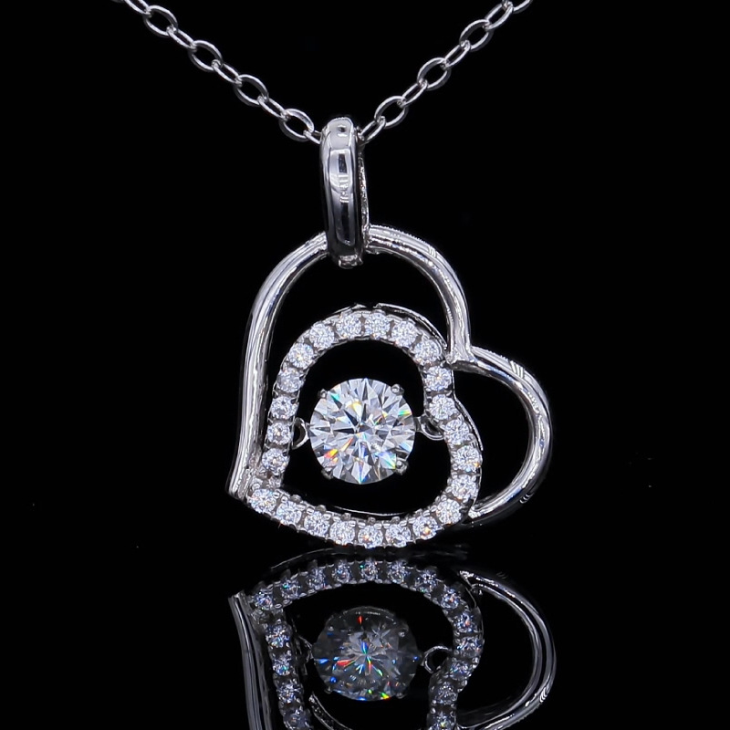 Heart Diamond Moissanite Pendant Necklace