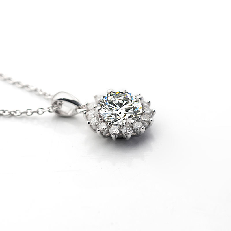 Women Moissanite Pendant Necklace