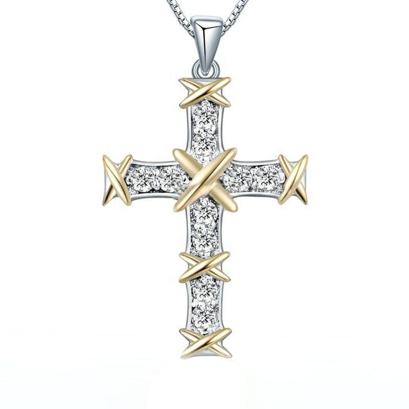 Luxury Moissanite Cross Pendant Necklace
