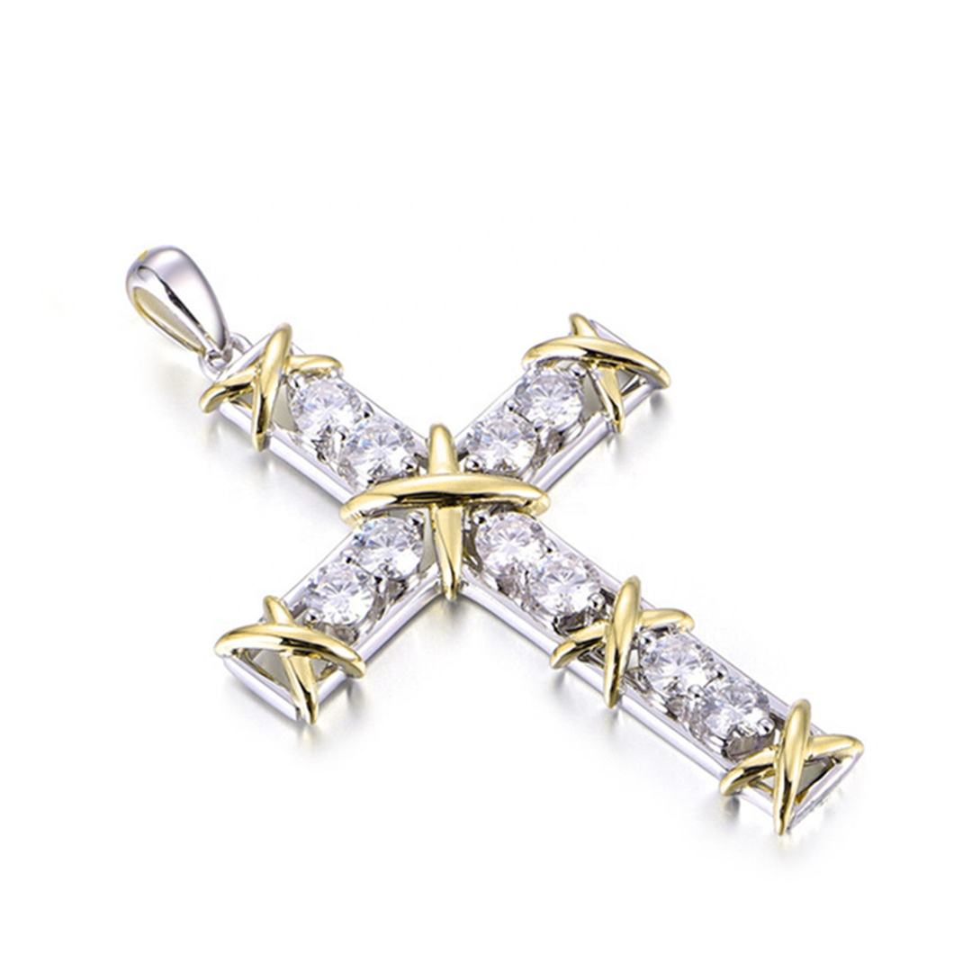 Luxury Moissanite Cross Pendant Necklace