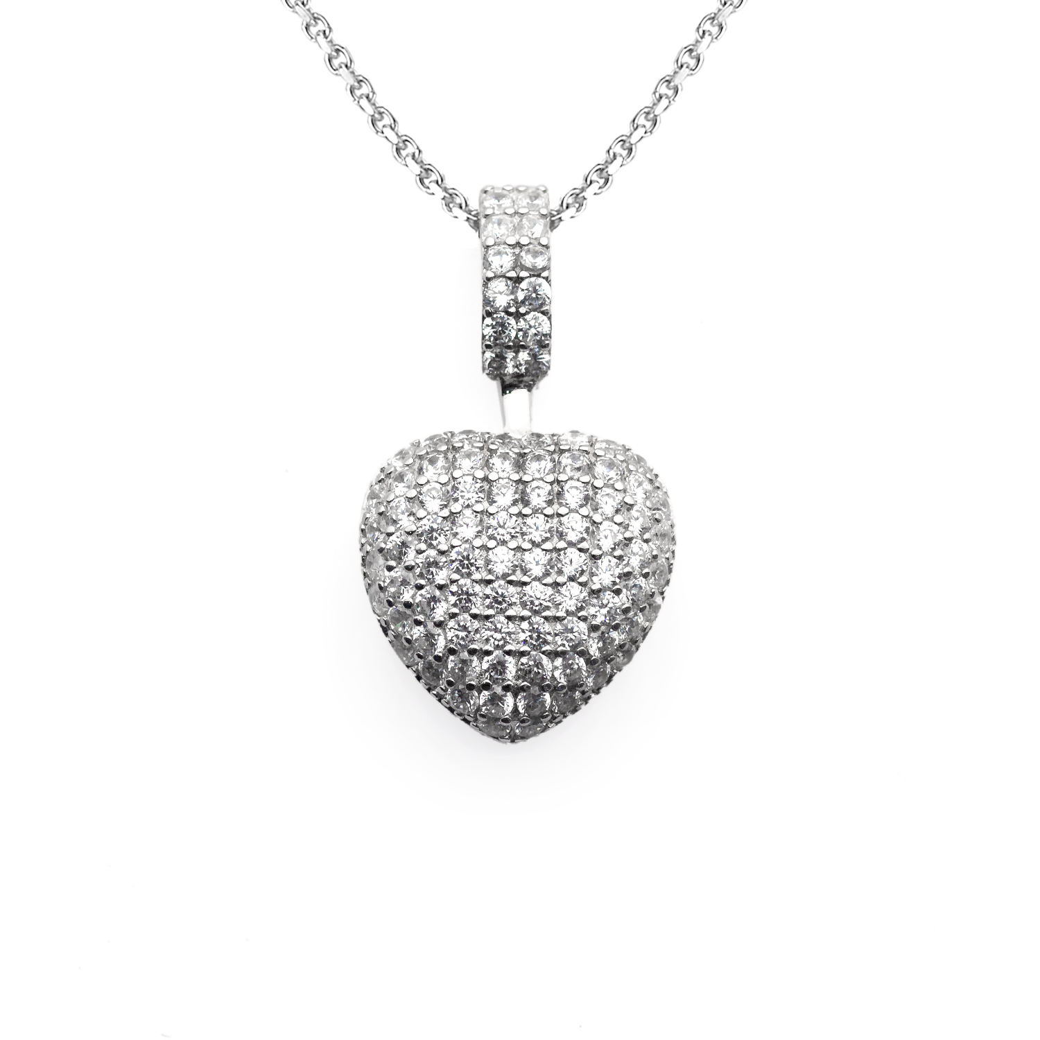 Heart Shape Moissanite Pendants Necklace