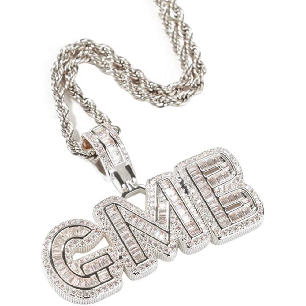 Letter Name Jewelry Moissanite Diamond Pendant
