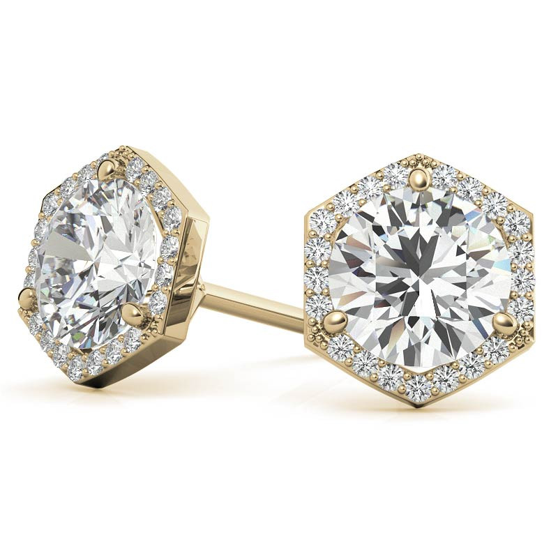 14K White Gold 4.1ctw Moissanite Stud Earrings