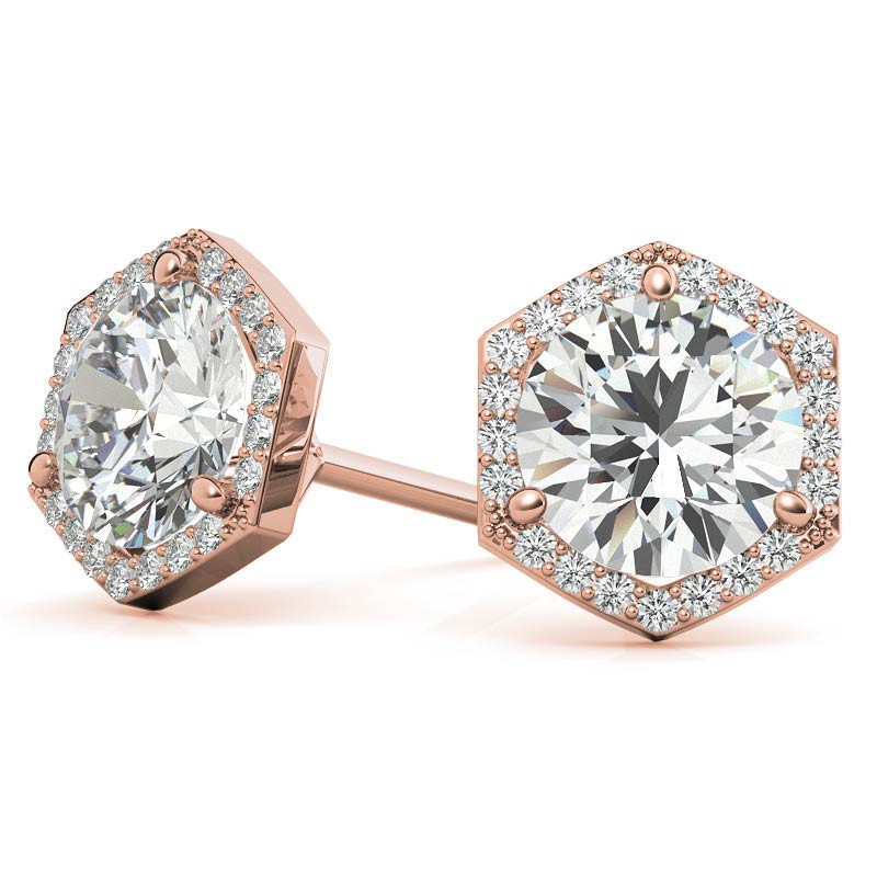 14K White Gold 4.1ctw Moissanite Stud Earrings